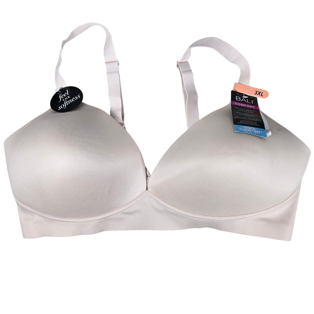 Bali Comfort Revolution Soft Touch Perfect T-Shirt Wireless Bra 3XL DF3460 NWT